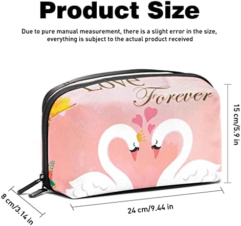 Торба за шминка, Козметичка Торба, Водоотпорна Торба За Шминка Организатор, Денот На Вљубените Љубов Лебед Двојка