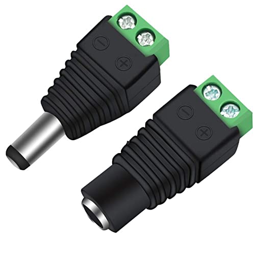 DC конектор 5,5 mm x 2,1 mm приклучок за приклучок за приклучок машки и женски LED адаптер за CCTV моќност Конвертирајте LED лента за светло