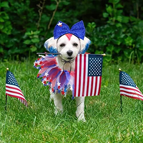 4 -ти јули кучиња облека облека облека за независност кученце лак за глава и украсна јака за мали кучиња девојче момче празнично мачки
