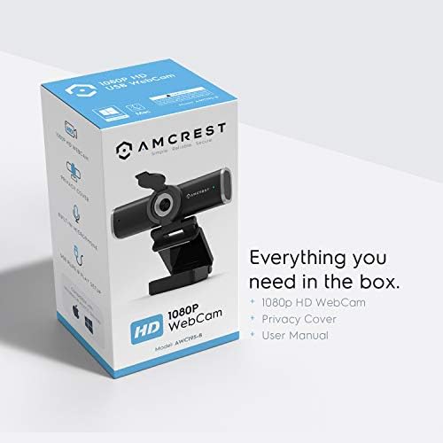 Amcrest 1080p Веб Камера Со Микрофон За Десктоп, Веб Камера Компјутер Камера, Стриминг HD USB ВЕБ Камера за лаптоп &засилувач; КОМПЈУТЕР