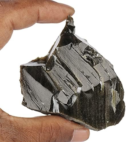 Рок груб црн опсидијан природен заздравувачки кристал 467,35 КТ КТ лабав камен за кабинг