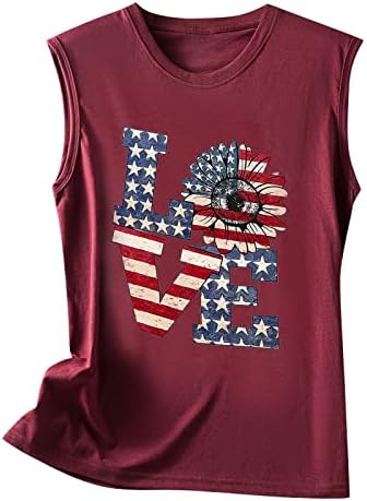 4-ти јули резервоарот за жени новини графички патриотски маички тренингот на американските знамиња на највисокиот бодибилдинг без ракави