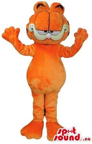 Spotsound Garfield Orange Cat Cartoon Carticon Maskot Mascot us костум фенси фустан
