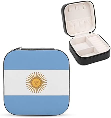 Аргентинско Знаме Женско Премиум Патување Мала Кутија За Накит Ѓердан Прстен За Складирање Организатор Мини Витрина