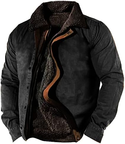 Машка јакна Мажи мода лежење со долг ракав топло цврста боја со качулка јакни врвови за надворешна облека 2023 облека