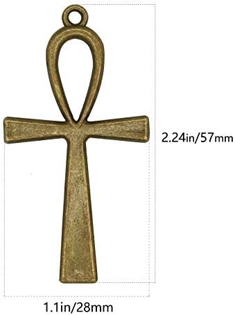 40 Парчиња Антички сребро &засилувач; Бронза Анк Египетскиот Крст Шарми Приврзок Религиозни Голем Крст Шарм НАПРАВИ Сам Накит Наоѓање