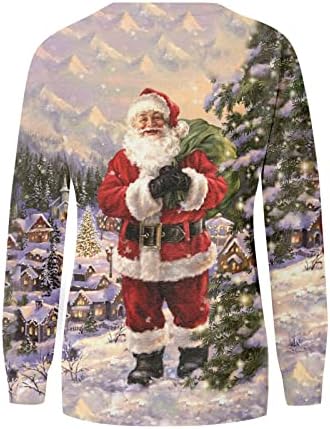Божиќни Дуксери За Жени Топка Вратот Среќен Божиќ Пуловер Без Качулка Лабава Одговара Жени Пуловер Џемпери