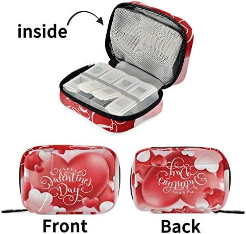 Ден на в Valentубените 3Д срца пилули кутија торба за пилули кутија со патент преносни додатоци на витамин додатоци Медицински