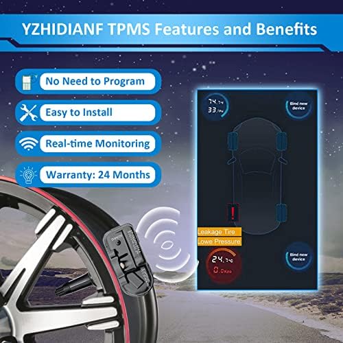 Сензори на Yzhidianf TPMS за: -RAM 1500 2500 3500, сензори за притисок во гуми компатибилни за: -Jeep Cherokee 2014 2015 2017 2018 2019