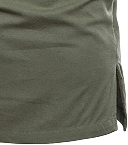 Менс модна предна плоча Основни кратки ракави обични памучни постелнина маици лесни тенки врвови на плажа