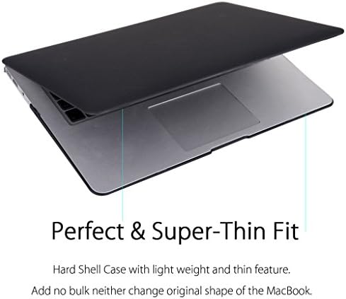 UESWILL компатибилен со 3in1 мазна матна тврда обвивка за куќиште за MacBook Air 11 инчен модел A1370 A1465 + Заштита на тастатурата и заштитник на екранот, црна