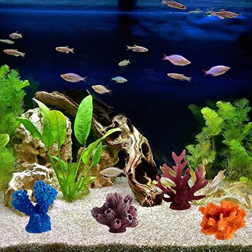 6 парчиња корални гребени декор разнобојни вештачки корални корали за аквариум украси