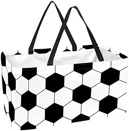 Фудбалски фудбалски фудбал црна бела боја, за повторно употребена торба за намирници за намирници