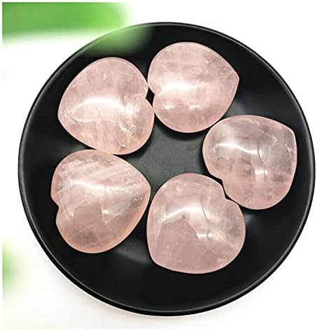 Shitou2231 1pc Природно розово розово кварц во облик на срцев полирани камења заздравувачки декор подарок природни камења и минерали заздравувачки