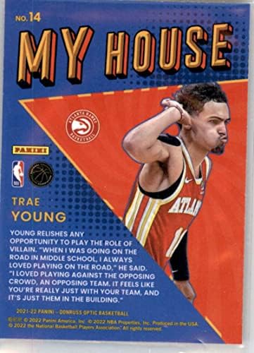 2021-22 ДОНРУС ОПТИКА Мојата куќа 14 Трај Млада Атланта Хоукс НБА кошаркарска трговска картичка