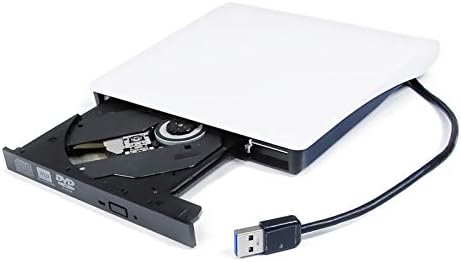 Бела USB 3.0 Надворешен Dvd Цд Rom Плеер Оптички Диск, за iMac MacBook HP Dell Lenovo Asus Acer Toshiba Samsung Sony Лаптоп Компјутер,