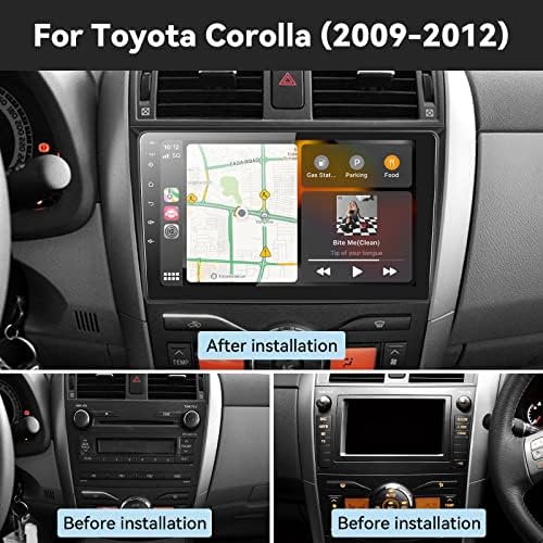 CAMECHO 2G 32G Безжичен CarPlay Auto Android Автомобил Стерео Радио За Toyota Corolla 2009 2010 2011 2012 Bluetooth Огледало Врска