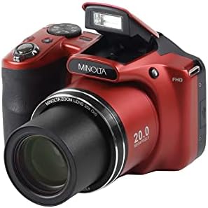 Minolta 20 мега пиксели Wifidigital камера со 35X оптички зум и 1080p HD видео оптички со 3-инчен LCD, 4,8 x 3,4 x 3,2, црвено