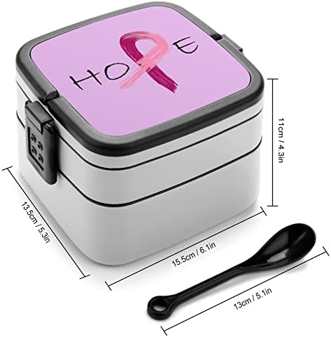 Розова Лента-Свесност За Рак На Дојка Двојно Редење Бенто Кутија За Ручек Контејнер За Училишна Работа Пикник Патување