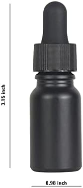 Seafulee 10 ml црно обложено стакло шише со стаклено капнување за очи, капацитет од 1/3 мл, УВ безбедни шишиња за есенцијални