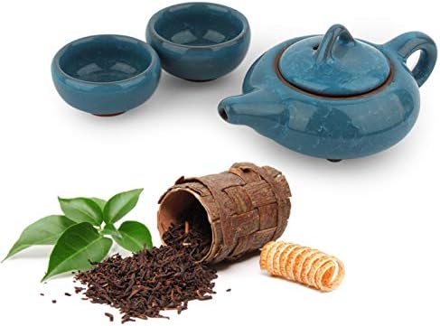 Alremo Huangxing - Уникатен комплет за чај, сет на чај, небо сина за домашна канцеларија за кујна
