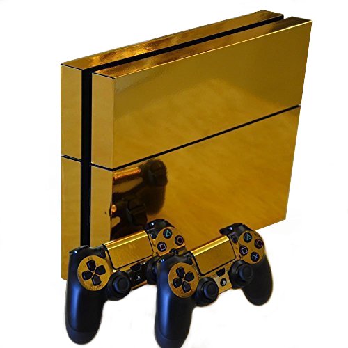 Honbay® Златна Сјајна Налепница За Кожа За Playstation 4 PS4 Конзола+Контролори