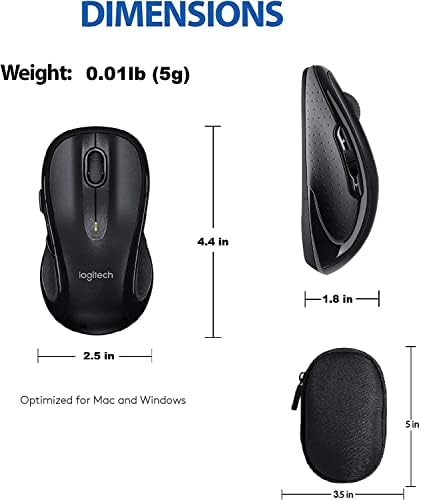 Vexko Пакет Logitech Bluetooth Глувчето M510 Безжичен Компјутер СО USB Обединувачки Приемник Плус Заштитни Глувчето Патување
