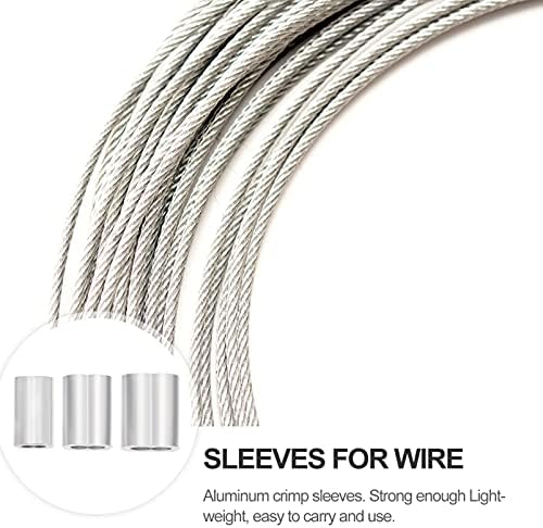 Doitool комплети 180pcs алуминиумски прицврстувачки кабел кабел Феруле јаже ракави челична жица линија крајна асортиман жица ferrules