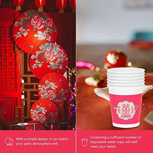 Чаши за кафе за еднократна употреба хартија чаши чаши хартија чаша кинески венчавки за пијалоци: 50 парчиња гроздобер xi топла хартија