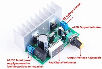 LM317 Buck Converter Onlate Converter Регулиран модул за напојување DC 24V до DC 5V 12V LED дисплеј Волтметар Волт регулатор DC 0-35V AC 0-28V