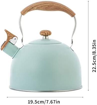 Свирка од не'рѓосувачки челик од Хукаи, чајник од емајл чајник со рачка отпорна на топлина за шпорет на индукција на гас (боја: црна, големина