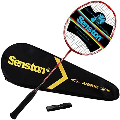 Рекет на Senston N90 Badminton, 6U лесен рак на бадминтон, професионален целосен рекет со јаглерод бадминтон со зафат