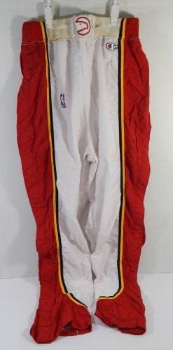 1992-93 Атланта Хоукс Стив Хенсон 12 игра користеше бело загревање на панталони за јакна 42 3 - НБА игра Користена