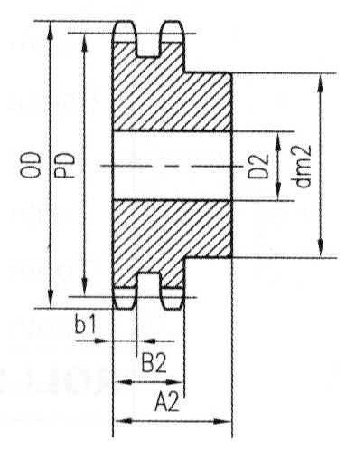 Ametric D80B35 инчи ANSI 80-2 Hub Steel Sprocket, за 80 ланец со двојно влакно со, 1 терен, 5/8 ширина на ролери, 0,625 дијаметар
