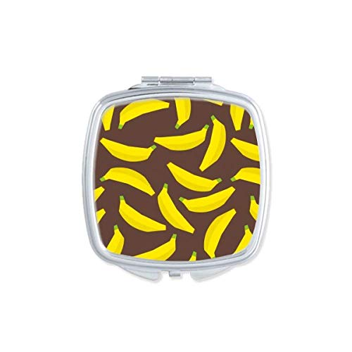 Жолта банана овошје илустрација шема огледало преносен компактен џеб шминка двострано стакло