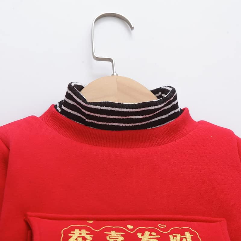 Дете за зајаци Година на кинескиот хороскопски црвени џемпери кинески ветер новогодишна облека со долги ракави џемпери за момчиња