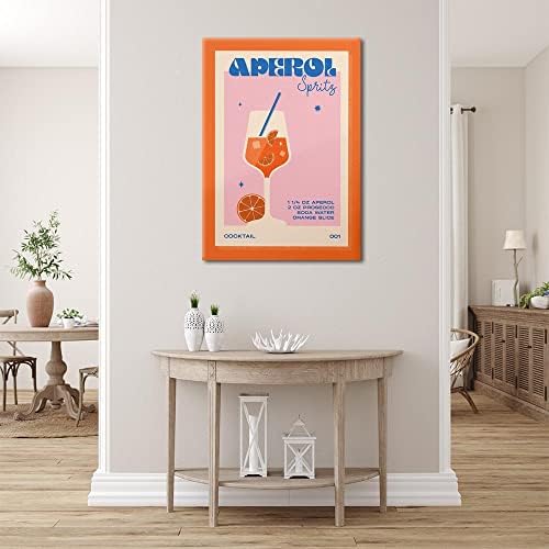 Ретро коктел аперол сприц постер сина портокалова розова wallидна уметност постери за просторија естетски гроздобер бар -кошарка декор за