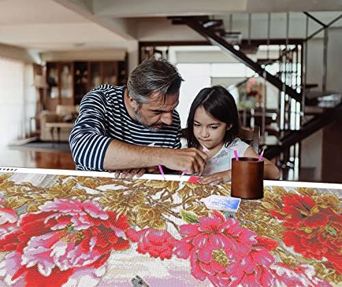 Zgmaxcl Дијамантски комплети за сликање DIY за возрасни целосен вежба цвет пејзаж Rhinestone Голема големина Декора за занаетчиски подарок 70,9