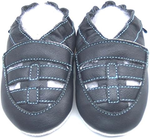 Кожа бебе меки единствени чевли момче девојче новороденче деца деца дете дете за прва прошетка Подарок Сандал лента морнарица