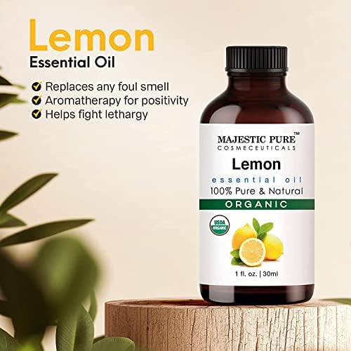 Величествено чисто лимон УСА Органско есенцијално масло | органски и врвен квалитет | Ароматерапија, нега на кожата, нега на коса и употреба