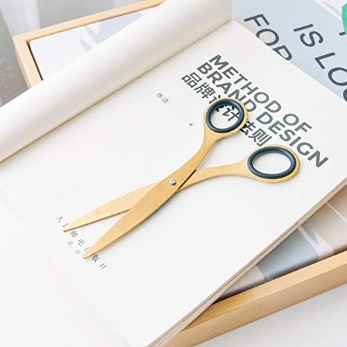 Ергономски месинг ножици од не'рѓосувачки челик, меки затегнати рачки за дизајн ножици злато