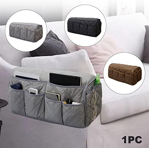 Гретд памучна мешавина торба за складирање со 14 додатоци за каучи за џебови Организатор на потпирачи за рака, лесна употреба дневна соба