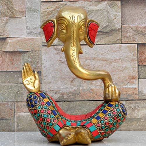 Ганеш со декоративно дело - месинг модерен декоративен стил бог Ганапати идол - уникатен подарок и шоу -декор за дома