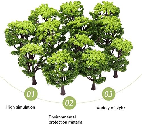 Sewacc 12 парчиња модел на дрвја пластични минијатурни дрвја за микро пејзаж со пејзаж, декор за вештачко дрво диорама снабдување 2 големини