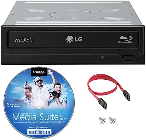 Produplicator LG WH16NS46 16x Blu-ray BDXL M-DISC DVD CD Внатрешен пакет на возење со внатрешен писател со бесплатен софтвер за горење