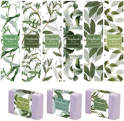 Ph pandahall 9 стилови лента за хартија за лисја за домашен сапун, растителни лисја од 90 парчиња сапун вертикална сапунска хартија