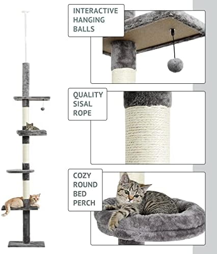 Кондоминиум Од Големо Мачкино Дрво Со Столпчиња За Гребење На Сисал Куќи За Гребење Хамак Кула За Мачки Мебел Центар За Активности За Мачиња Куќа За Играње Мачиња