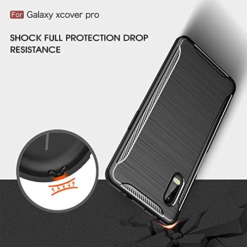 Рифез За samsung Galaxy Xcover Pro случај, Galaxy Xcover Pro Телефон Случај, Анти-Отпечаток Отпорен На Отпечатоци Дизајн На Јаглеродни
