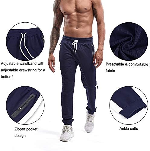 Gopune машки салата џогер панталони за секојдневни патеки за тренингот кои трчаат џебови со џебови со патенти