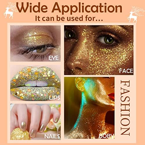 Hosaily Body Glitter Spray Sparkle Powder Shimmer Highlighter Loose Powder Glitter за лице за коса за коса Тело за занаетчиски дизајн на
